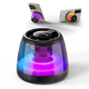 Cyber Style Magnetic Wireless Mini Speaker, 5.1 Surround Sound, High Definition Audio, Dual Stereo Bass,USB Type-C Charging,