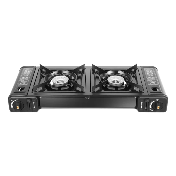 2in1 2-Burner Portable Camping Stove, Butane Camping Stove Kit w/Baking Pan and Carrying Case, Auto Ignition Camping Burner LPG - Image 6