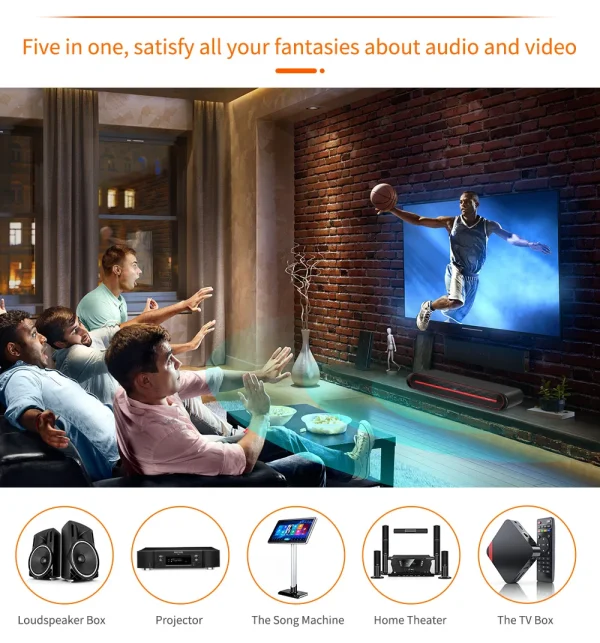 GTMEDIA M4 Soundbar Speakers, Bluetooth 4.0, Stereo Soundbar Surround Sound Home Cinema With Remote Control Support 4K Output - Image 4