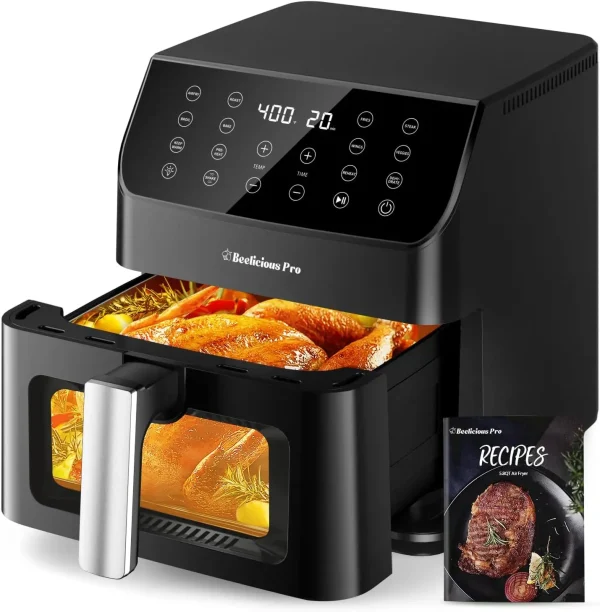 5.8QT Large Air Fryer, 12-in-1 Digital Airfryer with Clear Window, 40+ Recipes, Flavor-Lock Tech, Shake Reminder, Compact, Quiet - Image 7