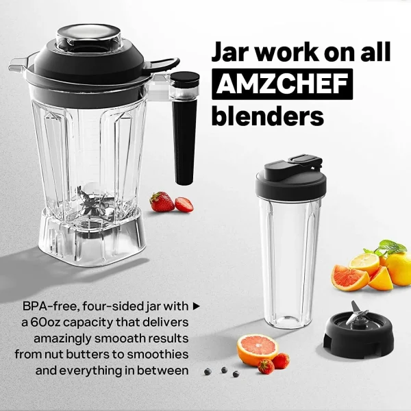 Professional Blenders for Kitchen, 1800 W Smoothie Blender with 2 Blend Way, 4 Functions and 3 Speeds, 63 oz Blender for Smoothi - Image 3