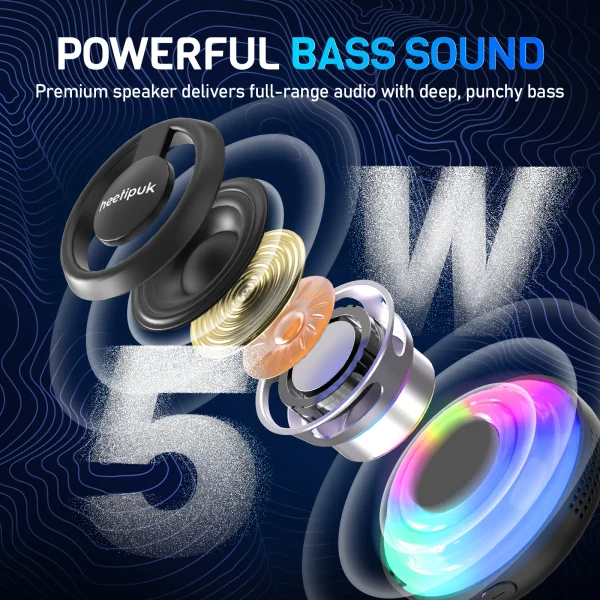Cyber Style Magnetic Wireless Mini Speaker, 5.1 Surround Sound, High Definition Audio, Dual Stereo Bass,USB Type-C Charging, - Image 6