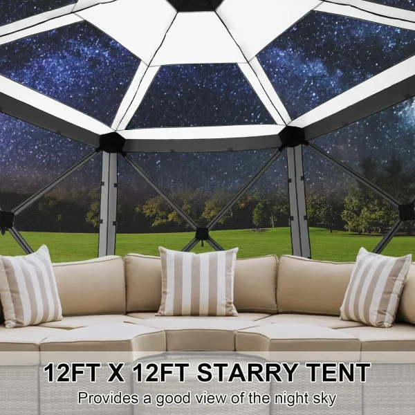 Pop Up Gazebo Screen Tent Screen House for Camping, 12x12 Screen Room with Mosquito Netting, Hub Tent Instant Screened - Image 2
