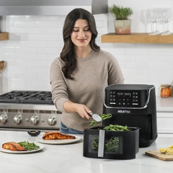 Gourmia Digital Window 8 qt Air Fryer, Black - Nonstick, Digital Display - Image 3