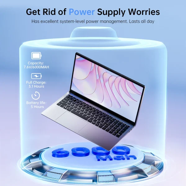 ACEMAGIC 17.3inch Laptop with High Performance Quad Core-12th Alder Lake N97 Laptop Computer Spacious Storage 16GB RAM 512GB ROM - Image 5