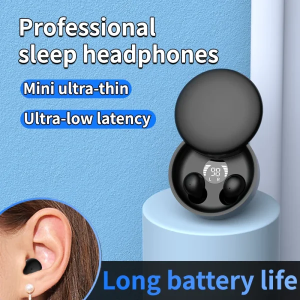SK26 Bluetooth 5.4 Wireless Earphones Small Earbuds Sleeping Sport Invisible Headphones Bass Sound Quality Headset Sliding Cover - Image 5