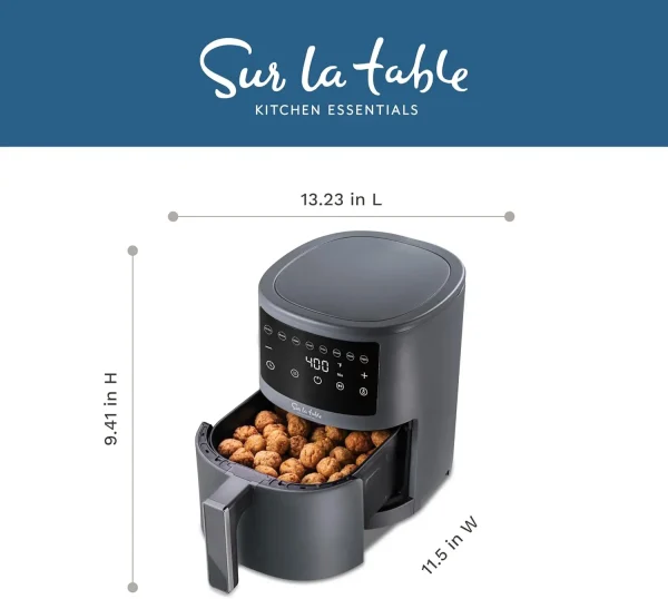 3.8 Quart Digital Air Fryer, LED Touchscreen Display with 8-Presets and Shake Indicator for Perfect Crispness, Air Fry, Bake, Ro - Image 6