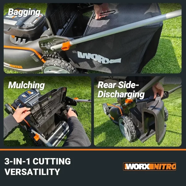 40V 21" Cordless Lawn Mower w/Aerodeck & Intellicut, Brushless Electric Mower Up to 1/2 Acre, Push Lawn Mower w/ 7-Position Heig - Image 5