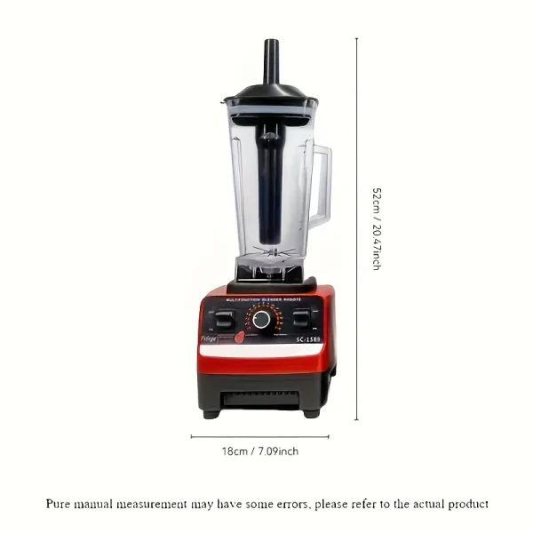 C010-Red RV Kitchen Blender with Wall Breaker, 110V-130V, PP Material, Multifunctional Food Processor, Ice Crusher, Grinder for - Image 5