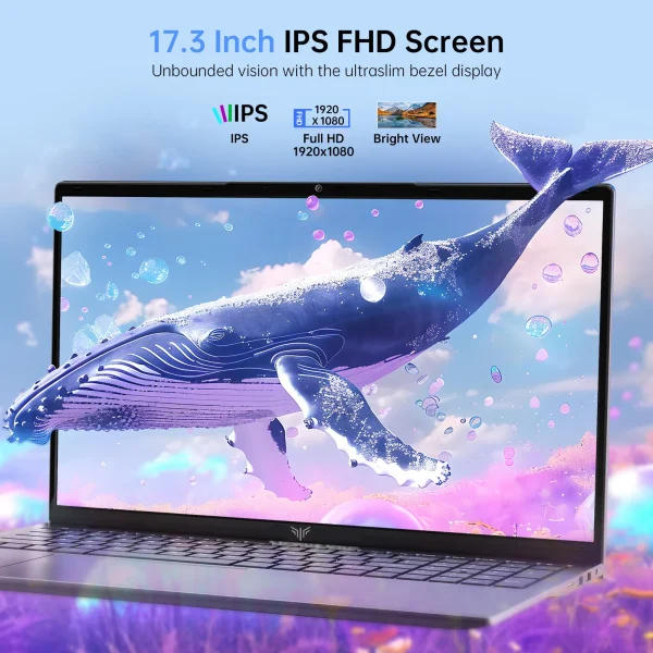 ACEMAGIC 17.3inch Laptop with High Performance Quad Core-12th Alder Lake N97 Laptop Computer Spacious Storage 16GB RAM 512GB ROM - Image 4