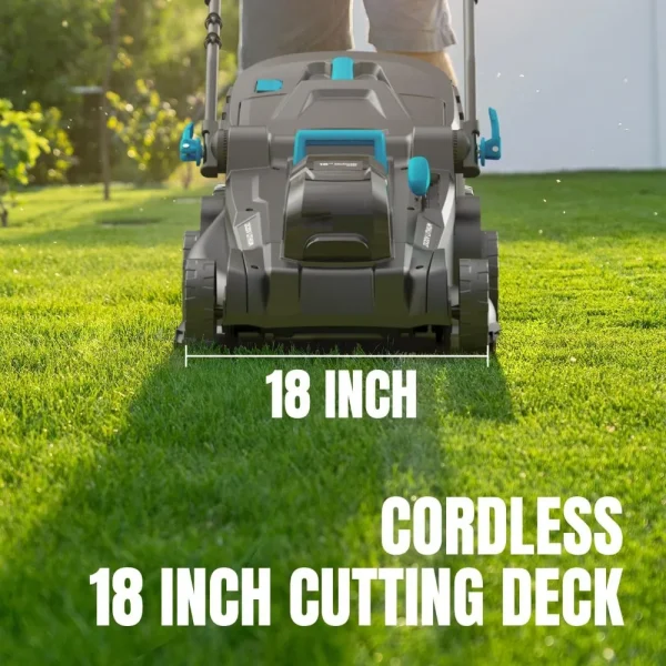 2x20V 18 inch Self-Propelled Lawn Mower Cordless, Brushless Push Lawn Mower with 6-Position Cutting Height Adjustment, 2x4.0Ah B - Image 4
