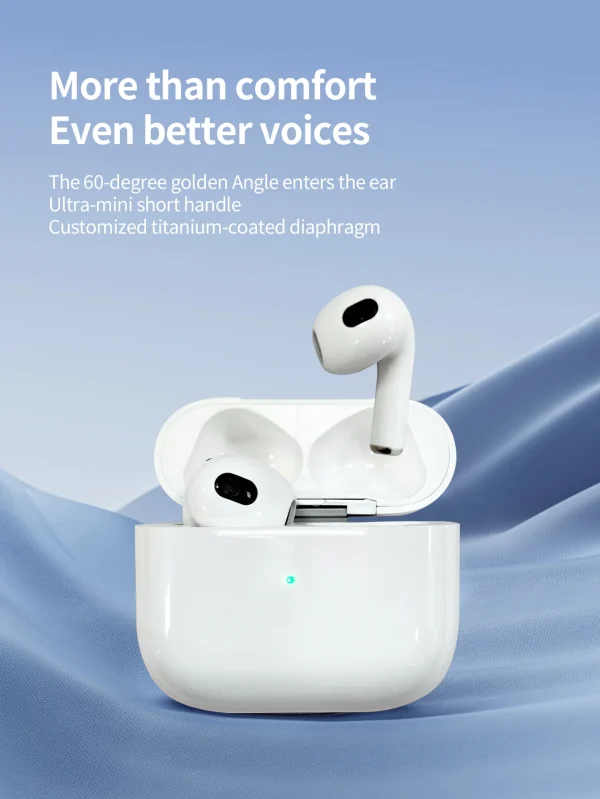 Wireless EarBuds Headphones Fake AirPods with 3 Mic/Space Voice/Shared Audio TWS 5.3 in-Ear Hi-fi Stereo For Iphone - Image 2