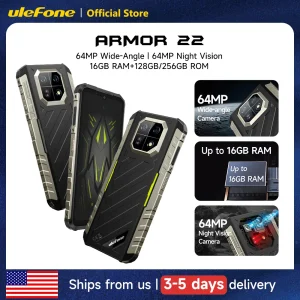 Ulefone Armor 22 Rugged Phone ,16GB (8GB+8GB) RAM ,128GB/256GB ROM , Android 13 Smartphone,NFC 64MP 4G Phone