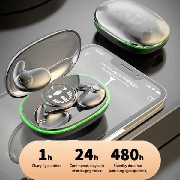 Invisible Sleep Earphones Wireless Bluetooth 5.3 Headphones IPX5 Waterproof Noise Reduction Earbuds Touch Control Headsets - Image 5