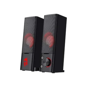 Redragon GS550 PC Gaming Speakers 2.0 Channel Desktop Computer Sound Bar  Quality Bass & Decent Red Backlit