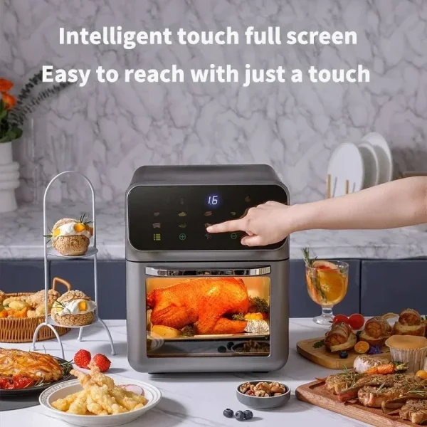 10L Electric Air Fryer Large Capacity Convection Oven Deep Fryer Without Oil Kitchen 360°Baking Viewable Window Home Appliance - Image 2