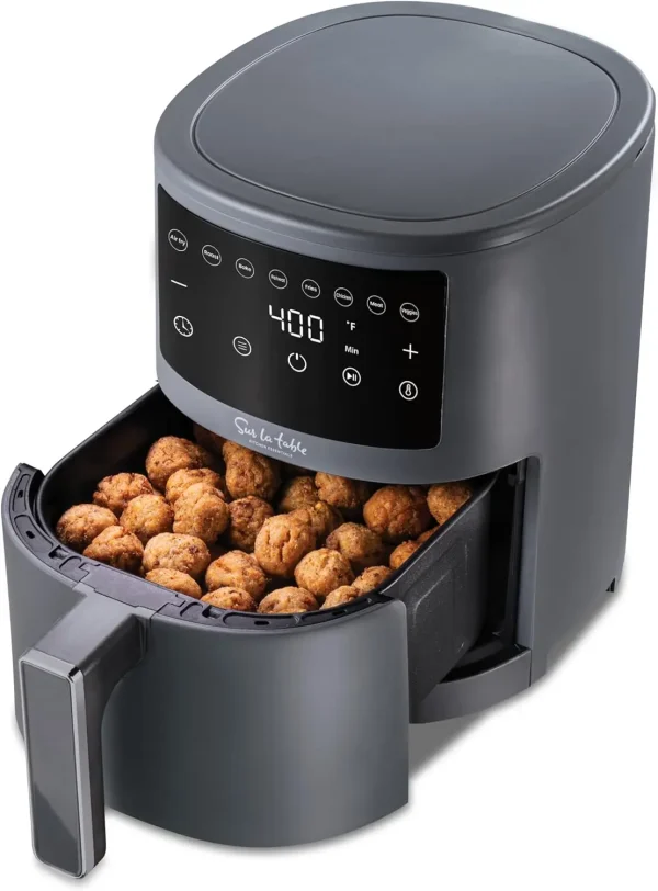 3.8 Quart Digital Air Fryer, LED Touchscreen Display with 8-Presets and Shake Indicator for Perfect Crispness, Air Fry, Bake, Ro