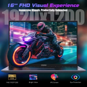ACEMAGIC RX16 AMD Ryzen 7 6800H 16.1" Ultra Slim 4400MAH Laptop 16GB LPDDR5 Ram 512GB Rom Windows 11Pro BT5.2 Wifi 6 Notebook