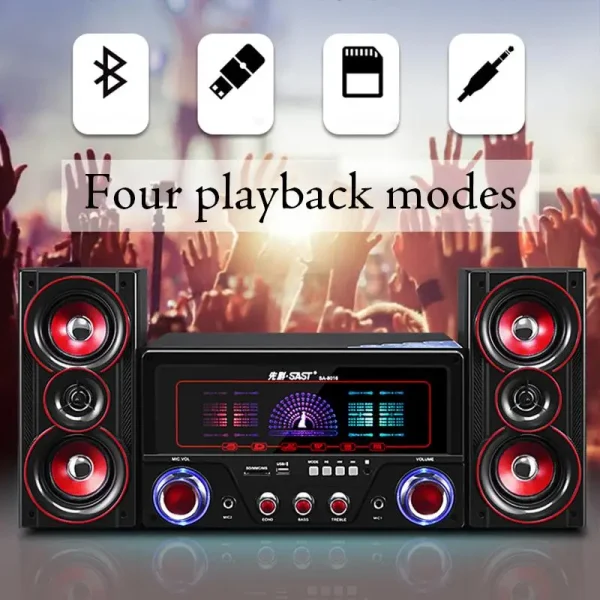 4 Inch Bluetooth Sound Box Active Subwoofer 2.1 Karaoke Home Computer Speaker Remote Control Home Theater Audio Sound System Set - Image 2
