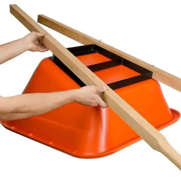 6-Cubic-Foot Durable Wheelbarrow with Wooden Handles and Pneumatic Tire Smooth Operation - Image 4