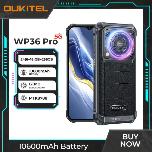 Oukitel WP36 Pro Rugged Smartphone Android 128dB Speaker 10600mAh Battery rugged phone  Up to 24GB+256GB  6.52" HD+ screen - Image 7