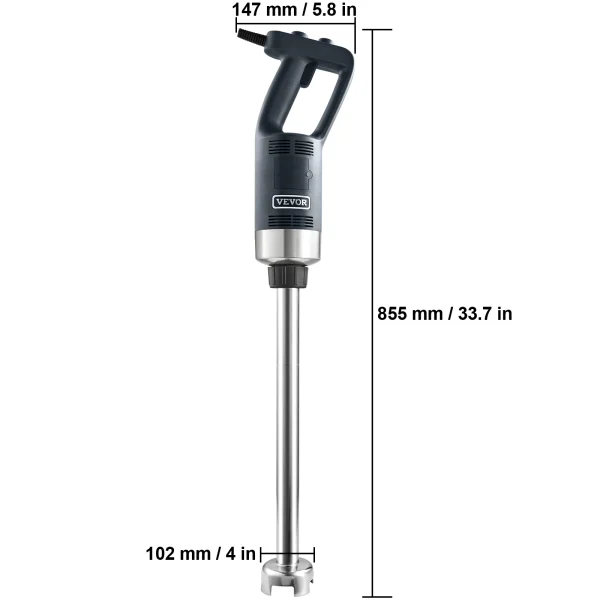 VEVOR Commercial Immersion Blender 500 Watt Heavy Duty Hand Mixer Variable Speed Kitchen Stick Mixer with 304 Stainless Steel - Image 7