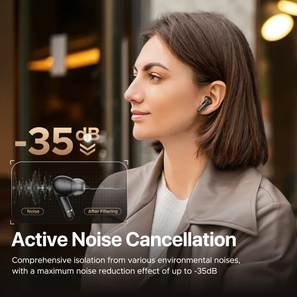 SoundPEATS T3 pro Wireless Earbuds Active Noise Cancelling Bluetooth V5.4 Earphones with 4 Mic,12mm Driver,Multipoint Connection - Image 2