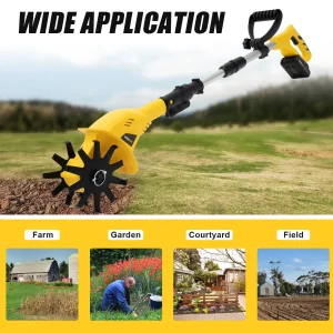Electric Rototiller Garden Cordless Tiller Soil Cultivator Tilling Rechargeable