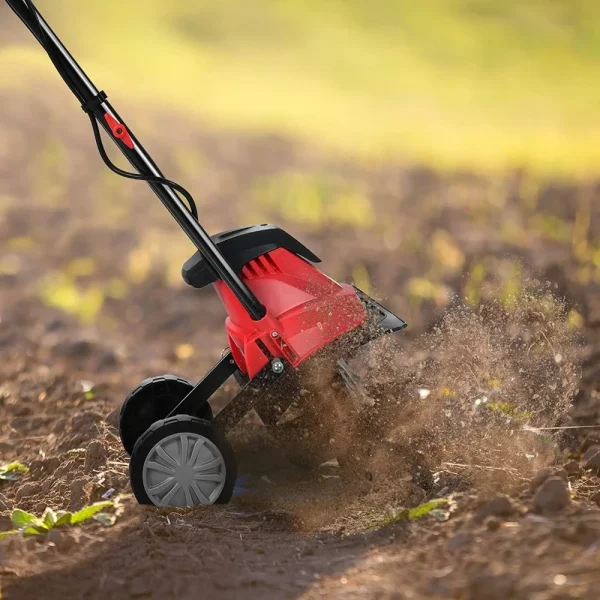 17-Inch 13.5 Amp Corded Electric Tiller and Cultivator, Powerful Tillers w/ 9-Inch Tilling Depth, 6 Tines,Rototillers Tool - Image 2