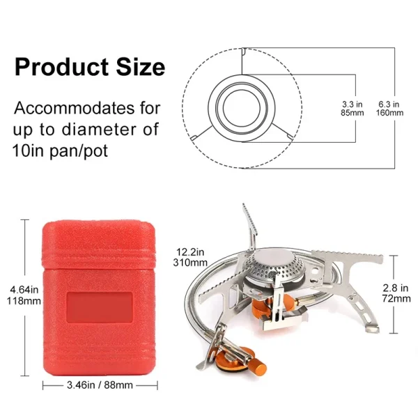 Camping Gas Stove Portable Folding Outdoor Backpacking Stove Tourist Equipment For Cooking Hiking Picnic 3500W - Image 4