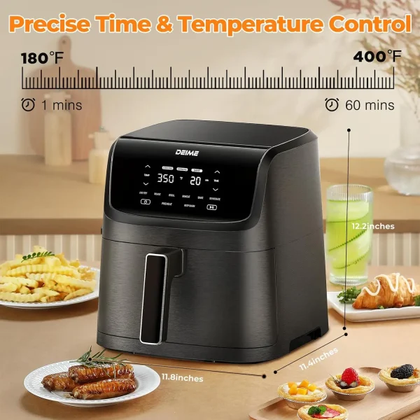Air Fryer 7.2 QT 1700W Oilless Oven Healthy Cooker Air Fryers Large Capacity with 12 Presets, Visible Cooking Window, LCD Touch - Image 5