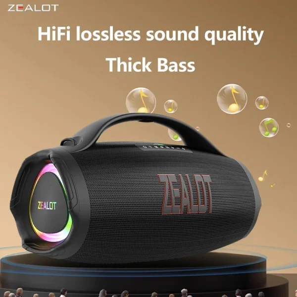 ZEALOT S98 160W Wireless Speakers, DSP Technology, RGB Light Wireless Hifi Sound quality, 36000mAh Battery, 60 Hours Playtime. - Image 5