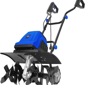 18 Inch Electric Tiller Cultivator, Corded 15 Amp 6 Steel Tines Tillers for Gardening, Garden Rototiller