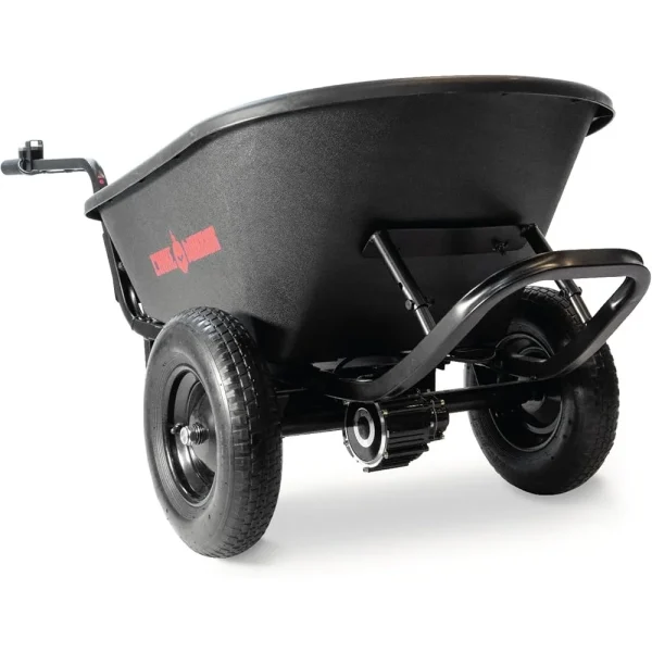 Electric Powered Wheelbarrow 24V Battery Operated 350lbs Capacity Heavy Duty Poly Tray 15 Inch Tires Durable Steel Frame - Image 2