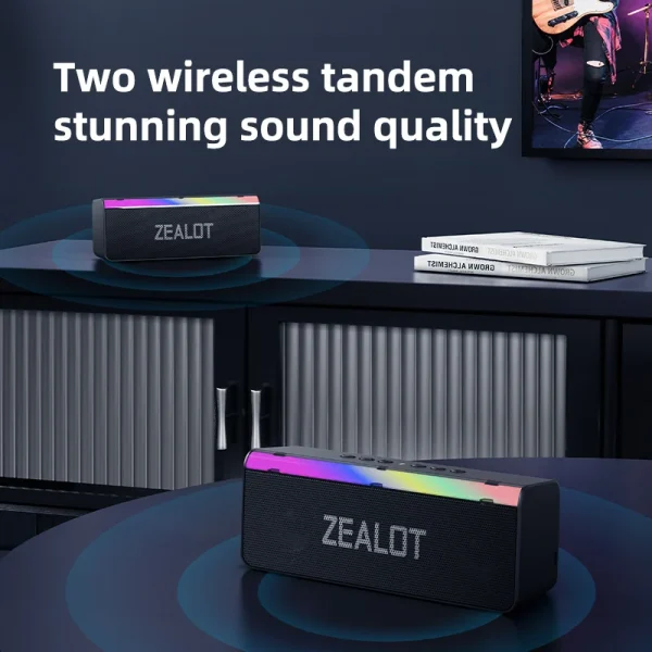 Zealot-S72 Outdoor Bluetooth Speaker 20W Superior Sound and Bass Music Sound Box IPX6 Waterproof 10H Playtime Portable Speaker - Image 5