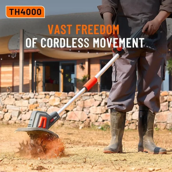 Cordless Tiller for Gardening 360 RPM Rototiller TH4000 Cultivator TaskStar Electric Garden Tiller Battery Powered Total 4000mAh - Image 5