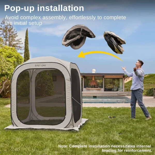 Screen House Tent Pop-Up, Portable Screen Room Canopy Instant Screen Tent 6 x 6 FT with Carry Bag for Patio, Backyard - Image 2