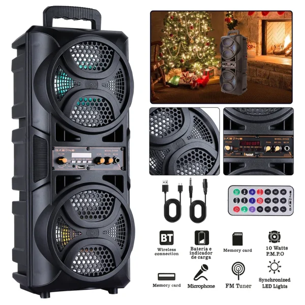 3000W Portable Bluetooth Speaker Sub woofer Heavy Bass Sound System Party Dj Karaoke Rechargeable Loud Speaker - Image 5