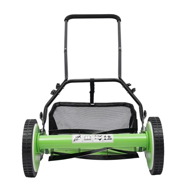 CNCEST Push Lawn Sweeper,5-Blade Cordless Manual Reel Lawn Mower Lawn Sweeper with Adjustable Cutting Grass Height(16-Inch) - Image 4