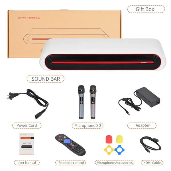 GTMEDIA M4 Soundbar Speakers, Bluetooth 4.0, Stereo Soundbar Surround Sound Home Cinema With Remote Control Support 4K Output - Image 7