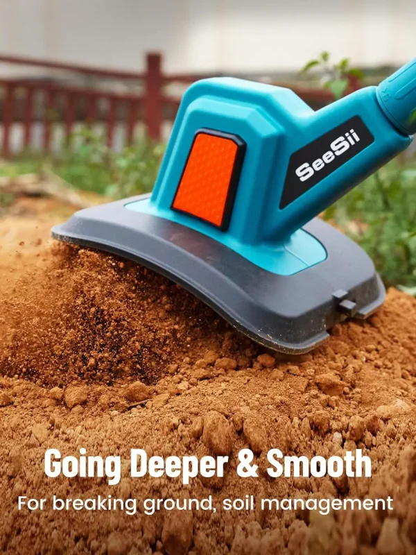 Seesii Electric Handheld Tiller for Gardening 300 RPM Rototiller Cordless Cultivator Battery Powered Garden Tiller - Image 6