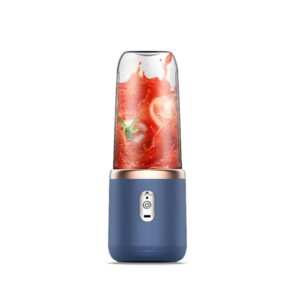 C003-Blue 2-in-1 Outdoor Portable Blender and Juicer - USB Charging, Includes 6 Blades and Double Cups, Suitable for Smoothies, - Image 3
