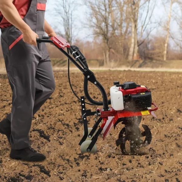 4-Stroke 63CC Gas Powered Tiller Cultivator Garden Yard Rototiller Tilling Tool Gas Tiller- Ideal for Garden, Lawn - Image 4