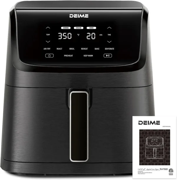 Air Fryer 7.2 QT 1700W Oilless Oven Healthy Cooker Air Fryers Large Capacity with 12 Presets, Visible Cooking Window, LCD Touch - Image 2