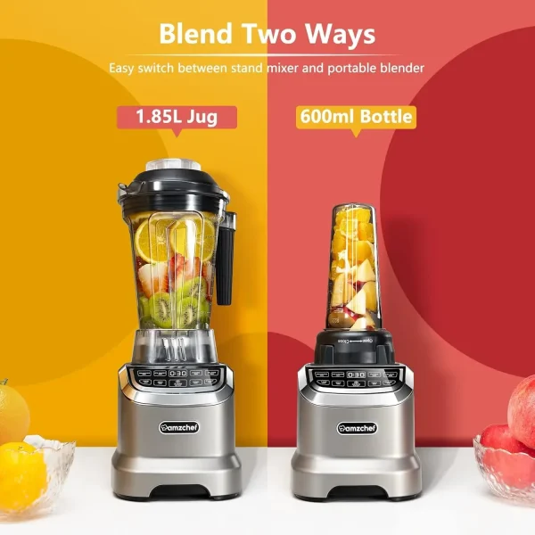Professional Blenders for Kitchen, 1800 W Smoothie Blender with 2 Blend Way, 4 Functions and 3 Speeds, 63 oz Blender for Smoothi - Image 2