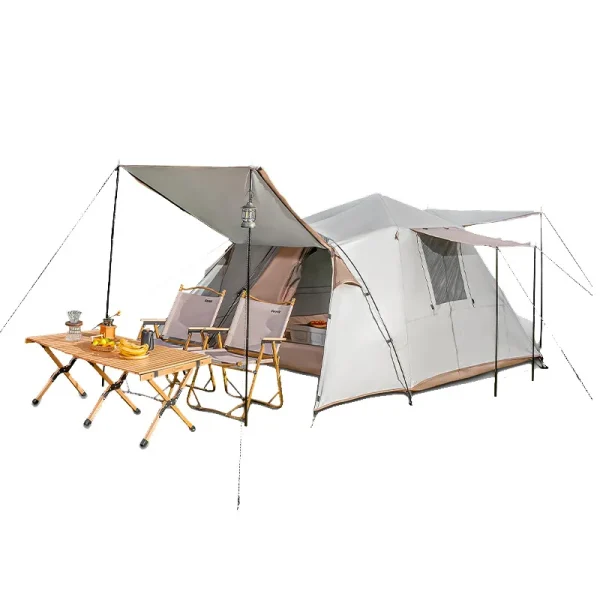 Ultralarge Camping Tent, Automatic Family One Hall, Rainproof, Sun Protection, Large Gazebo, Sun Shelter, 3-4 Person, 1 Bedroom - Image 2