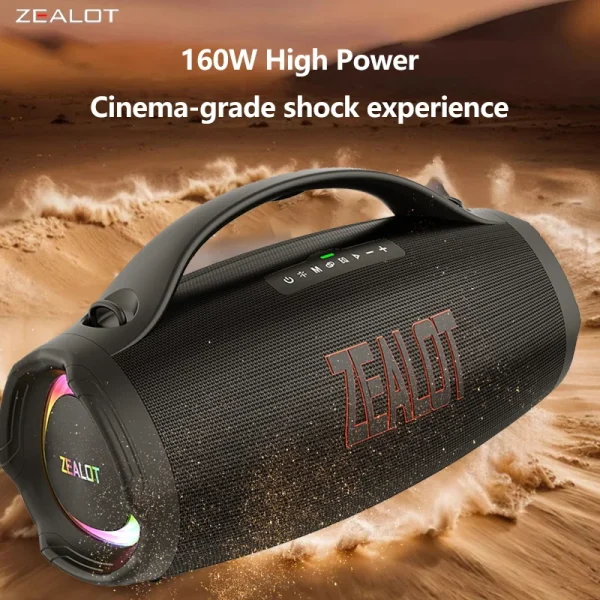 ZEALOT S98 160W Wireless Speakers, DSP Technology, RGB Light Wireless Hifi Sound quality, 36000mAh Battery, 60 Hours Playtime. - Image 4