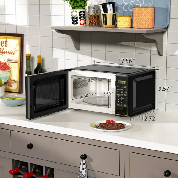 2025 NEW Mainstays 0.7 Cu ft Countertop Microwave Oven, 700 Watts, Black - Image 6