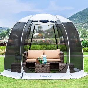 Pop Up Screen House, 6-10-15 Person Outdoor Screen Tent，Camping Screen Room with Carry BagScreened Gazebo with Mosquito Netting,