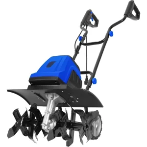18 Inch Electric Tiller Cultivator, Corded 15 Amp 6 Steel Tines Tillers for Gardening, Garden Rototiller for Soil Digging